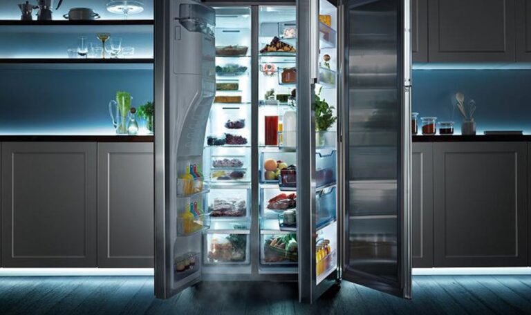 double door display fridge